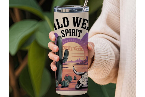 Wild West Desert 20oz Tumbler Wrap Sublimation DesignSVG 