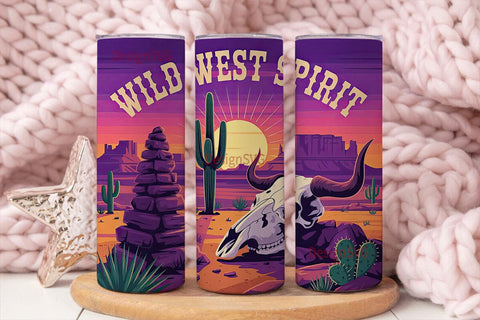 Wild West Desert 20oz Tumbler Wrap Sublimation DesignSVG 