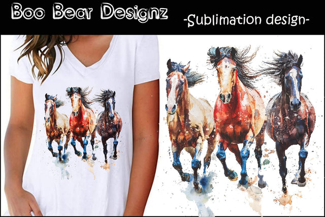 Wild West Horse Clipart Sublimation Boo Bear Designz 