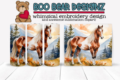 Wild West Horse Sublimation Tumbler Sublimation Boo Bear Designz 