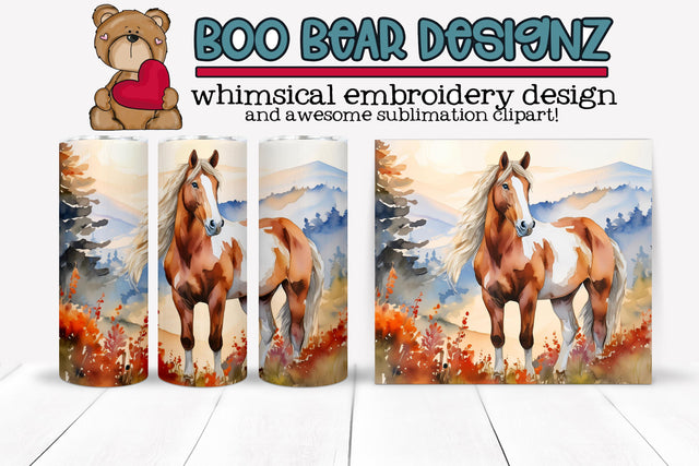 Wild West Horse Sublimation tumbler Sublimation Boo Bear Designz 
