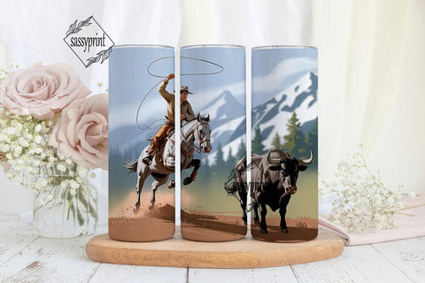 Wild West Rodeo Tumbler Wrap Sublimation sassyprint 