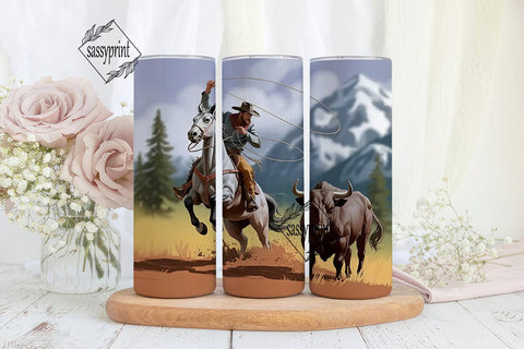 Wild West Rodeo Tumbler Wrap Sublimation sassyprint 