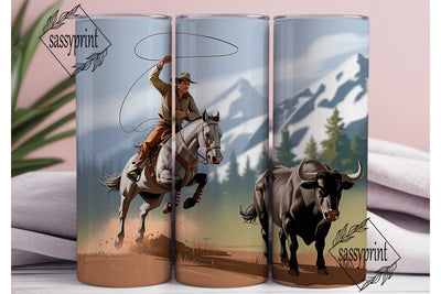 Wild West Rodeo Tumbler Wrap Sublimation sassyprint 
