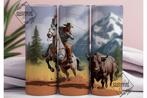 Wild West Rodeo Tumbler Wrap Sublimation sassyprint 