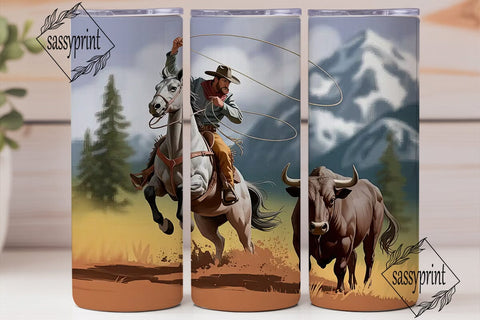Wild West Rodeo Tumbler Wrap Sublimation sassyprint 