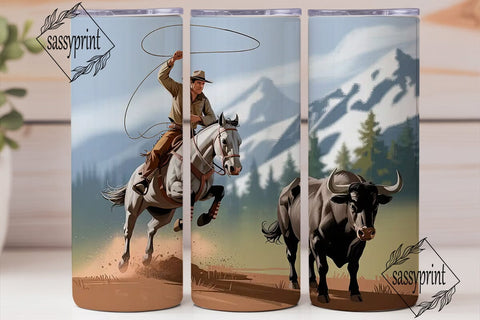 Wild West Rodeo Tumbler Wrap Sublimation sassyprint 
