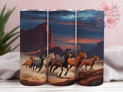 Wild Western Horses Tumbler, Western Freedom Tumbler, Country West 20oz Wrap, Sublimation Design, Rustic Horse Gift, Stylish Western Wrap, Cowboy Spirit Tumbler Sublimation Li Zamperini 
