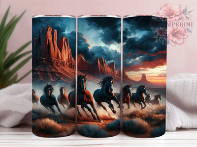 Wild Western Horses Tumbler, Western Freedom Tumbler, Country West 20oz Wrap, Sublimation Design, Rustic Horse Gift, Stylish Western Wrap, Cowboy Spirit Tumbler Sublimation Li Zamperini 