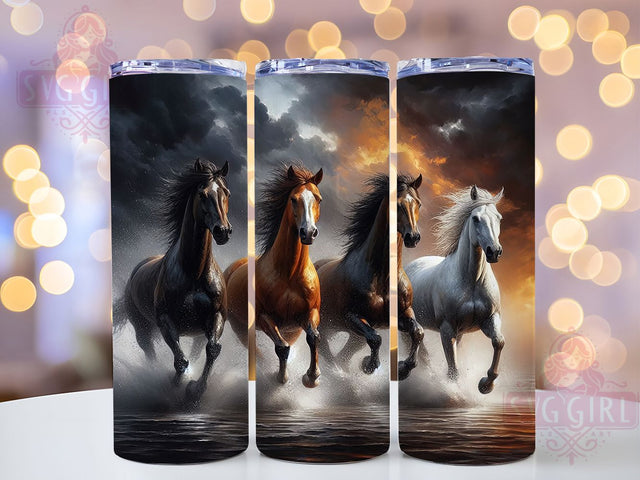 Wild Woodland Horse Tumbler Wrap, Forest Horse Design, Equine Tumbler Sublimation, Horse Lover Gift, 20oz Tumbler Template, Woodland Horse PNG, Nature Horse Design Sublimation SvggirlplusArt 