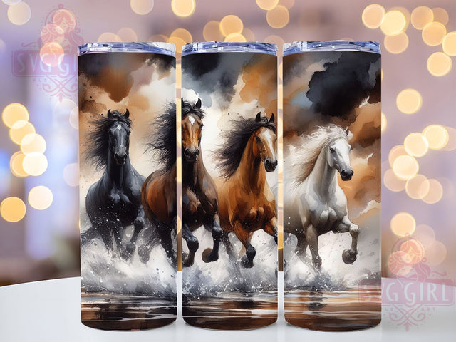 Wild Woodland Horse Tumbler Wrap, Forest Horse Design, Equine Tumbler Sublimation, Horse Lover Gift, 20oz Tumbler Template, Woodland Horse PNG, Nature Horse Design Sublimation SvggirlplusArt 