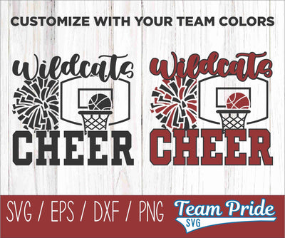 Wildcat Basketball Cheer SVG Digital Download Printable - SVG, EPS, DXF, PNG SVG Team Pride SVG 