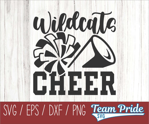 Wildcat Cheer SVG Printable Digital Download SVG, EPS, DXF, PNG SVG Team Pride SVG 