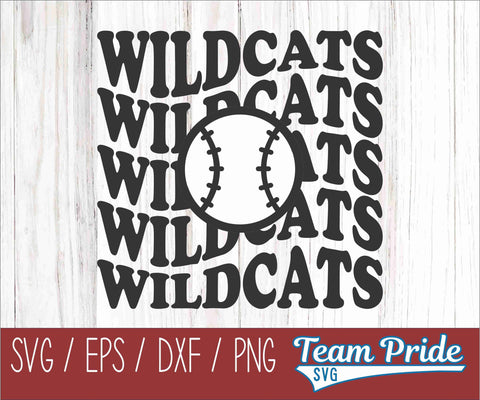 Wildcats Baseball SVG Digital Download Printable - SVG, EPS, DXF, PNG 2 SVG Team Pride SVG 