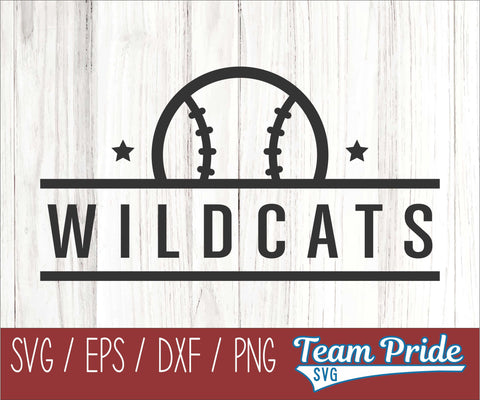 Wildcats Baseball SVG Digital Download Printable - SVG, EPS, DXF, PNG SVG Team Pride SVG 