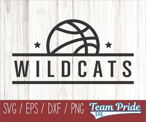 Wildcats Basketball SVG Digital Download Printable - SVG, EPS, DXF, PNG 2 SVG Team Pride SVG 