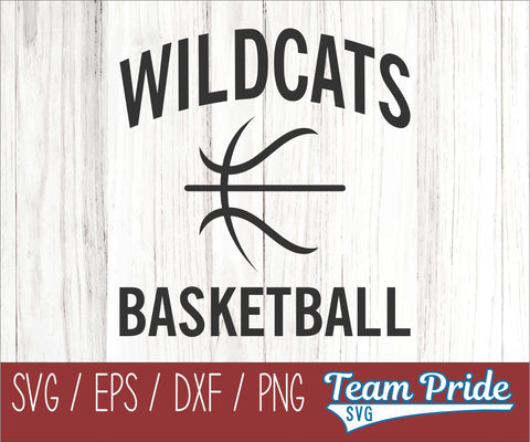 Wildcats Basketball SVG Digital Download Printable - SVG, EPS, DXF, PNG SVG Team Pride SVG 