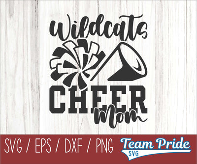 Wildcats Cheer Mom SVG Digital Download Printable - SVG, EPS, DXF, PNG SVG Team Pride SVG 