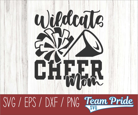 Wildcats Cheer Mom SVG Digital Download Printable - SVG, EPS, DXF, PNG SVG Team Pride SVG 