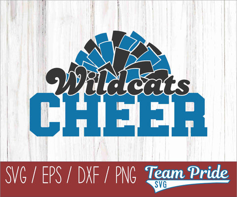 Wildcats Cheer Pom Pom SVG Digital Download Printable - SVG, EPS, DXF, PNG SVG Team Pride SVG 