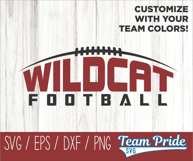 Wildcats Football SVG Digital Download Printable - SVG, EPS, DXF, PNG 2 SVG Team Pride SVG 