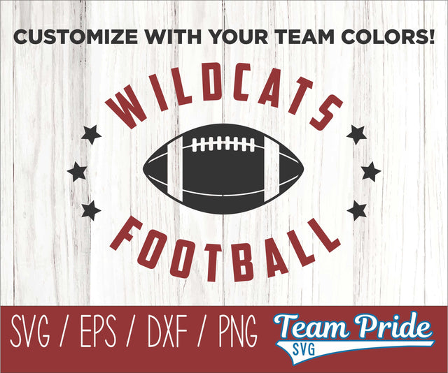 Wildcats Football SVG Digital Download Printable - SVG, EPS, DXF, PNG 3 SVG Team Pride SVG 