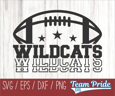 Wildcats Football SVG Digital Download Printable - SVG, EPS, DXF, PNG SVG Team Pride SVG 