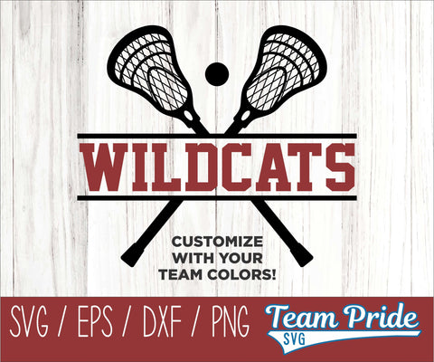 Wildcats Lacrosse SVG Digital Download Printable - SVG, EPS, DXF, PNG SVG Team Pride SVG 