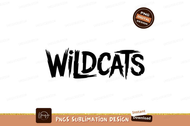 Wildcats Text Black Ink Design Word Sublimation Designangry 