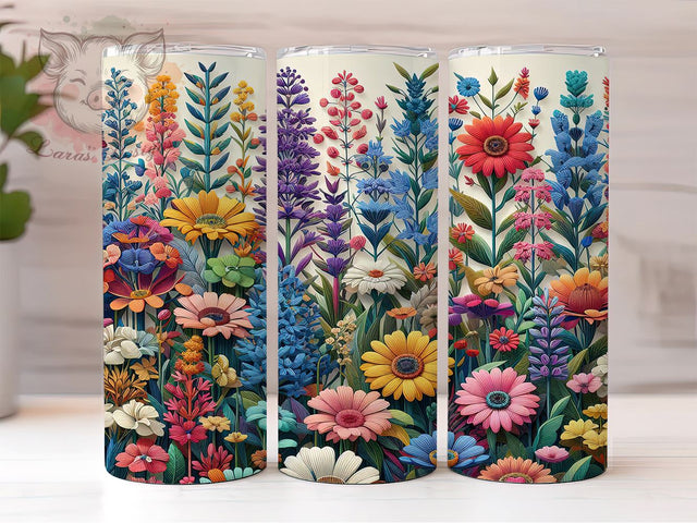 Wildflower 20oz Nature-Inspired Tumbler, Botanica Wrap, 20oz Sublimation Tumbler, Floral Drinkware, Custom Tumbler Wrap, Nature Inspired Design, Personalized Tumbler Sublimation Lara' s Designs 