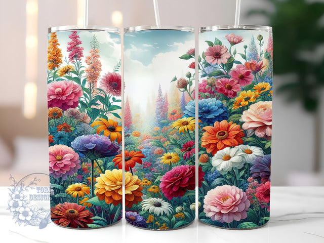 Wildflower 20oz Skinny Tumbler, Spring Wildflowers Tumbler Png, Straight & Tapered Tumbler Wrap, Instant Digital Download Sublimation ToriDesigns 