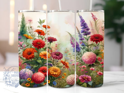 Wildflower 20oz Skinny Tumbler, Spring Wildflowers Tumbler Png, Straight & Tapered Tumbler Wrap, Instant Digital Download Sublimation ToriDesigns 