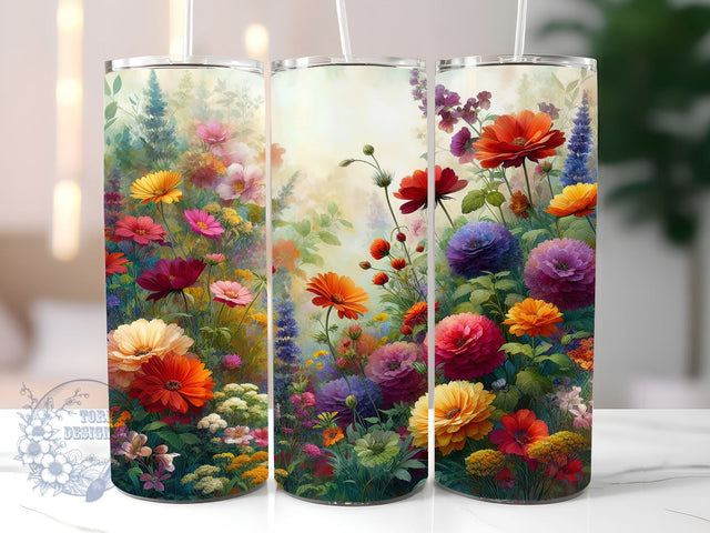 Wildflower 20oz Skinny Tumbler, Spring Wildflowers Tumbler Png, Straight & Tapered Tumbler Wrap, Instant Digital Download Sublimation ToriDesigns 