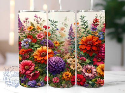 Wildflower 20oz Skinny Tumbler, Spring Wildflowers Tumbler Png, Straight & Tapered Tumbler Wrap, Instant Digital Download Sublimation ToriDesigns 