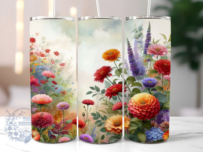 Wildflower 20oz Skinny Tumbler, Spring Wildflowers Tumbler Png, Straight & Tapered Tumbler Wrap, Instant Digital Download Sublimation ToriDesigns 