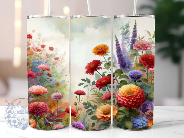 Wildflower 20oz Skinny Tumbler, Spring Wildflowers Tumbler Png, Straight & Tapered Tumbler Wrap, Instant Digital Download Sublimation ToriDesigns 