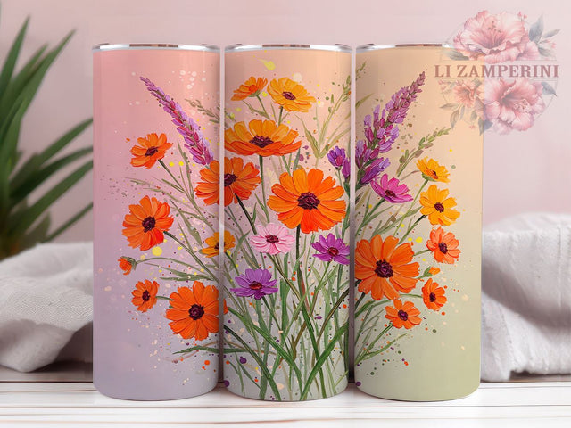 Wildflower 20oz Tumbler Wrap, Wildflower Tumbler, Spring Floral Wrap, 20oz Sublimation Design, Nature Drinkware, Custom Tumbler, Gift for Gardeners, Spring Decor Sublimation Li Zamperini 