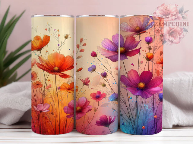 Wildflower 20oz Tumbler Wrap, Wildflower Tumbler, Spring Floral Wrap, 20oz Sublimation Design, Nature Drinkware, Custom Tumbler, Gift for Gardeners, Spring Decor Sublimation Li Zamperini 