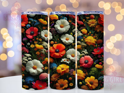 Wildflower Boho Floral 20oz Tumbler, Floral Cup Wrap, Rustic Boho Design, Sublimation Tumbler Wrap, 20Oz Tumbler Design, Artistic Wildflower Cup, Stylish Boho Floral Wrap Sublimation SvggirlplusArt 