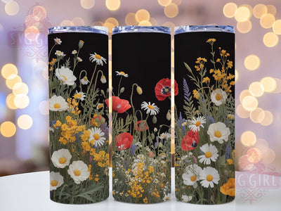 Wildflower Boho Floral 20oz Tumbler, Floral Cup Wrap, Rustic Boho Design, Sublimation Tumbler Wrap, 20Oz Tumbler Design, Artistic Wildflower Cup, Stylish Boho Floral Wrap Sublimation SvggirlplusArt 