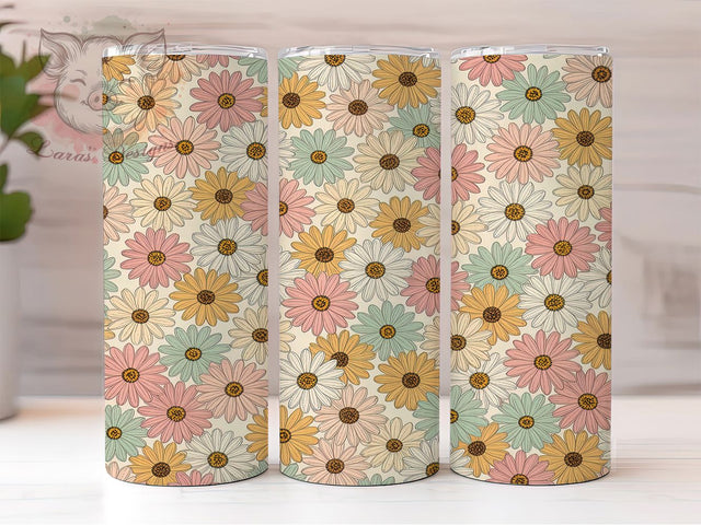 Wildflower Boho Floral Tumbler Wrap, Floral Sublimation PNG, 20oz Skinny Tumbler Design, Bohemian Flower Wrap, Rustic Floral Tumbler PNG, Nature Boho Wrap Design, Pastel Flower Tumbler Sublimation Lara' s Designs 