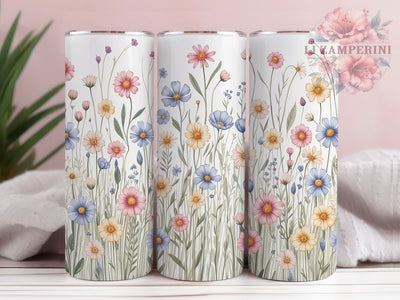 Wildflower Boho Nature Pattern 20oz Tumbler, Boho Flora, Floral Wallpaper, Seamless Pattern, Nature Inspired, 20oz Tumbler Wrap, Sublimation PNG Sublimation Li Zamperini 