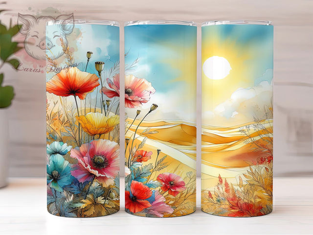 Wildflower Botanical Spring Tumbler, Floral Design, Nature Pattern, Garden Gift Wrap, Flower Tumbler Art, Botanical Design, Spring Gift Pattern Sublimation Lara' s Designs 