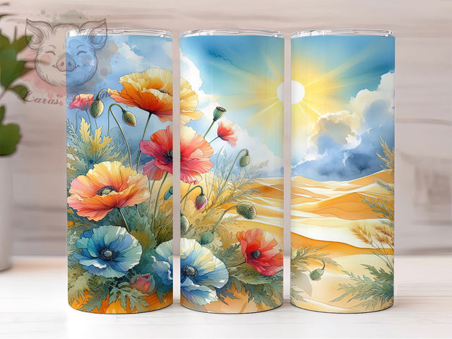 Wildflower Botanical Spring Tumbler, Floral Design, Nature Pattern, Garden Gift Wrap, Flower Tumbler Art, Botanical Design, Spring Gift Pattern Sublimation Lara' s Designs 