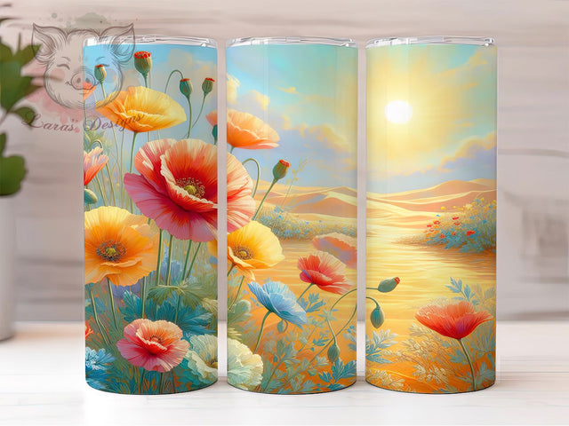Wildflower Botanical Spring Tumbler, Floral Design, Nature Pattern, Garden Gift Wrap, Flower Tumbler Art, Botanical Design, Spring Gift Pattern Sublimation Lara' s Designs 