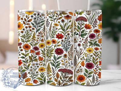 Wildflower Bouquet 20oz Tumbler, Wildflower Motif, Bouquet Accent, Floral Theme, Glow Art Design, Elegant Flair, Sublimation Wrap, 20oz Tumbler Sublimation ToriDesigns 