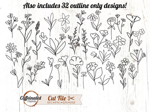 Wildflower Bundle SVG Caffeinated SVGs 