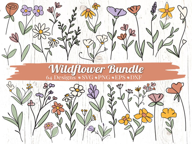 Wildflower Bundle SVG Caffeinated SVGs 