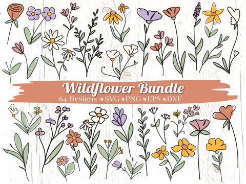 Wildflower Bundle SVG Caffeinated SVGs 