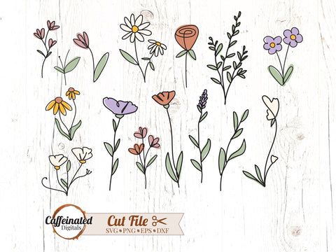 Wildflower Bundle SVG Caffeinated SVGs 